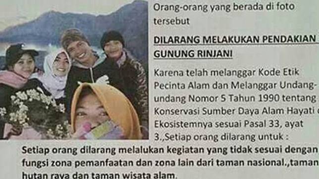 sanksi rinjani