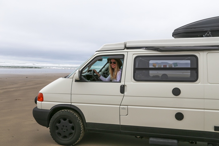 a girl and her van