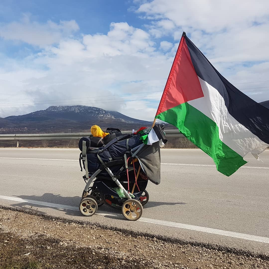 aksi jalan kaki dari swedia ke palestina 