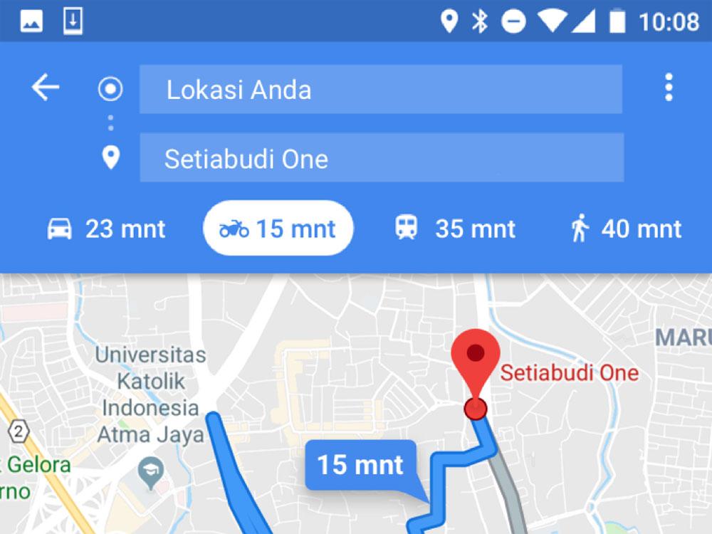 rute khusus sepeda motor di Google Maps