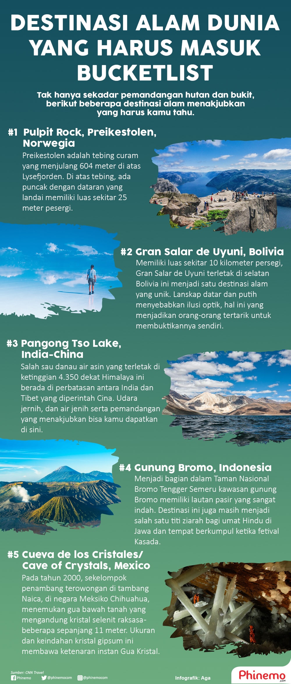 Infografik Mengesankan, Destinasi Alam Dunia Berikut Ini Harus Masuk ke Bucketlist-mu.
