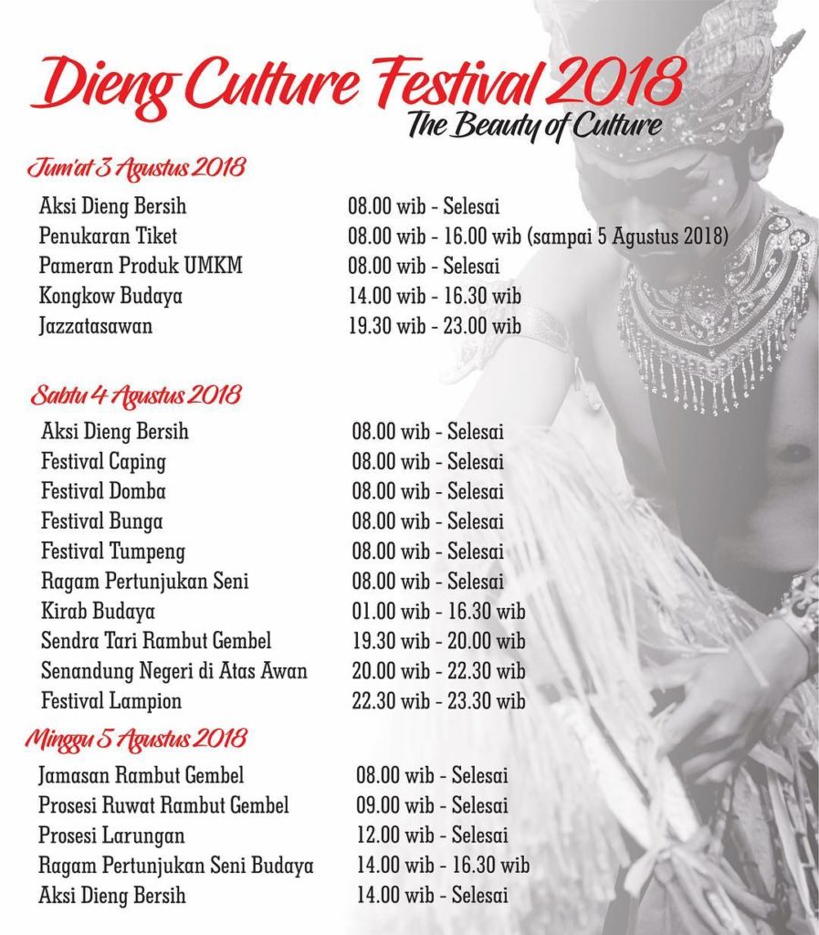 susunan acara dieng culture festival